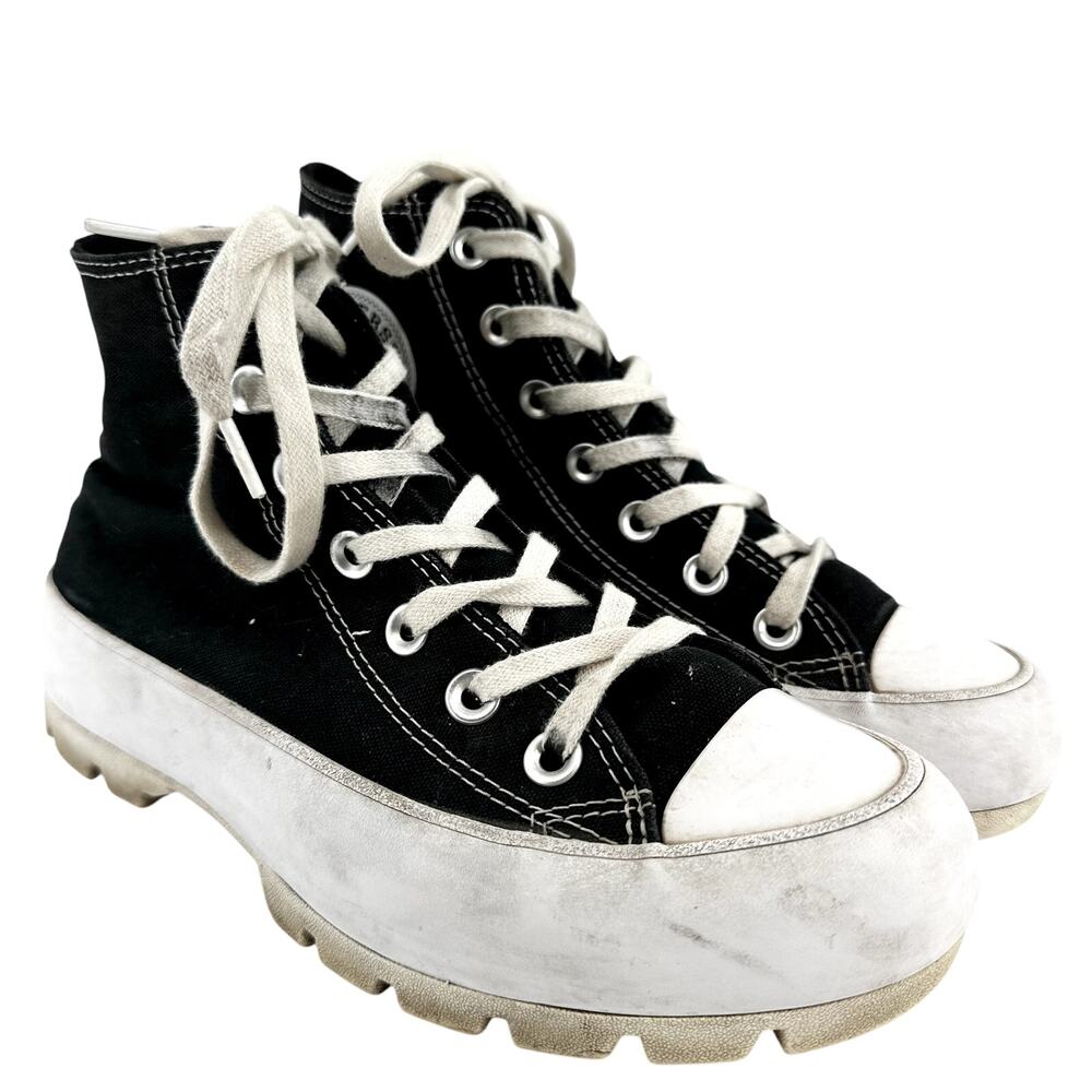 Converse Chuck Taylor All Star Lugged Sneakers Platform High Top Lace Up Black 7 - Picture 2 of 8